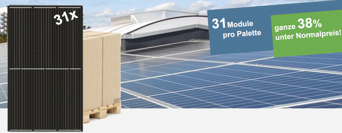 31 Stück ThermoFlux Solarmodule | auf Palette | 380 Watt pro Modul (11780 Watt Paketleistung)| monokristallin